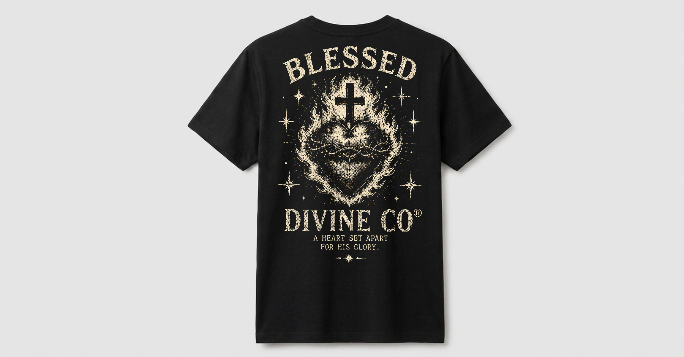 Camiseta Blessed Divine® | Sacred Heart Black