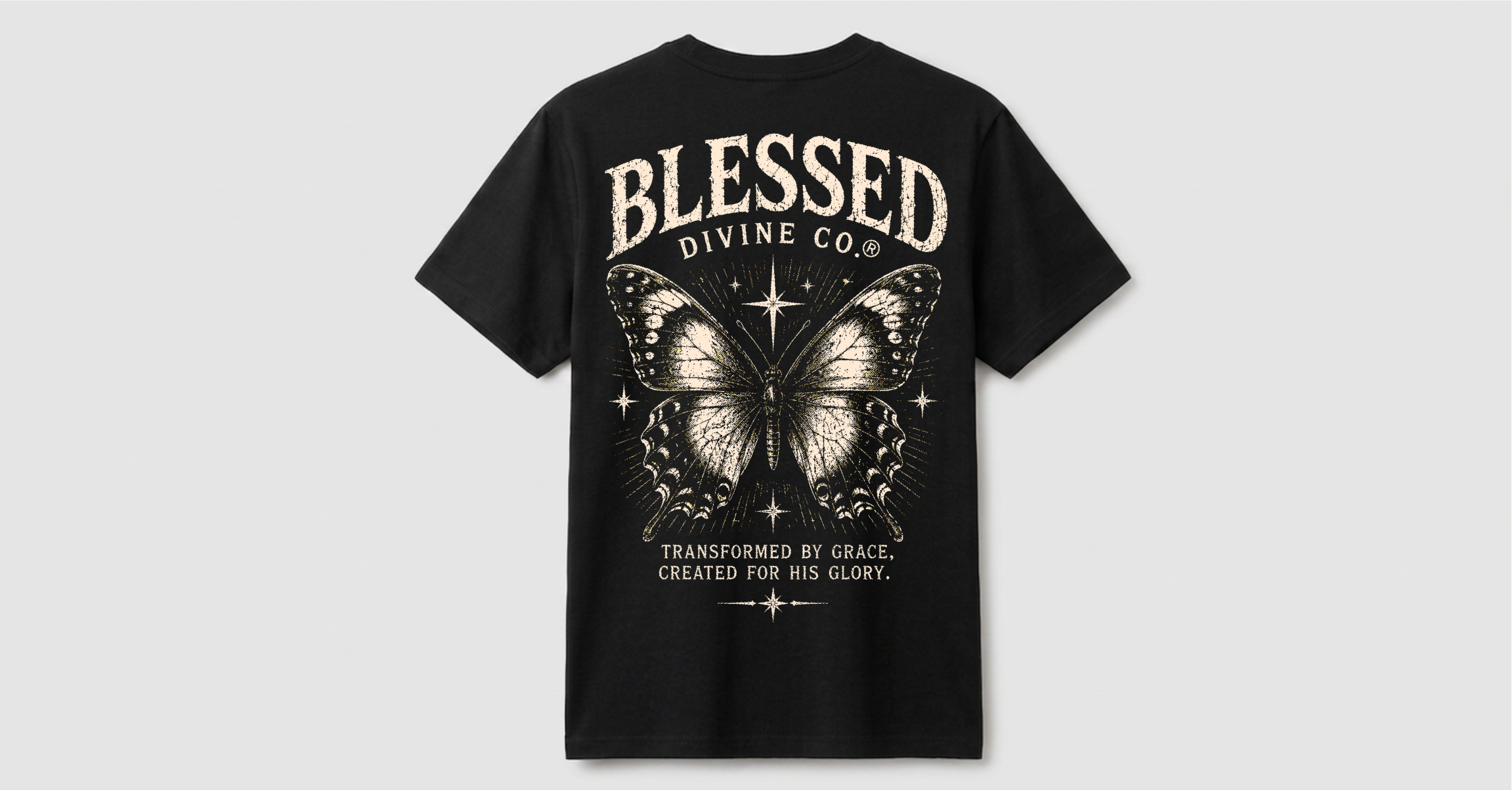 Camiseta Blessed Divine® | Grace Wings Black