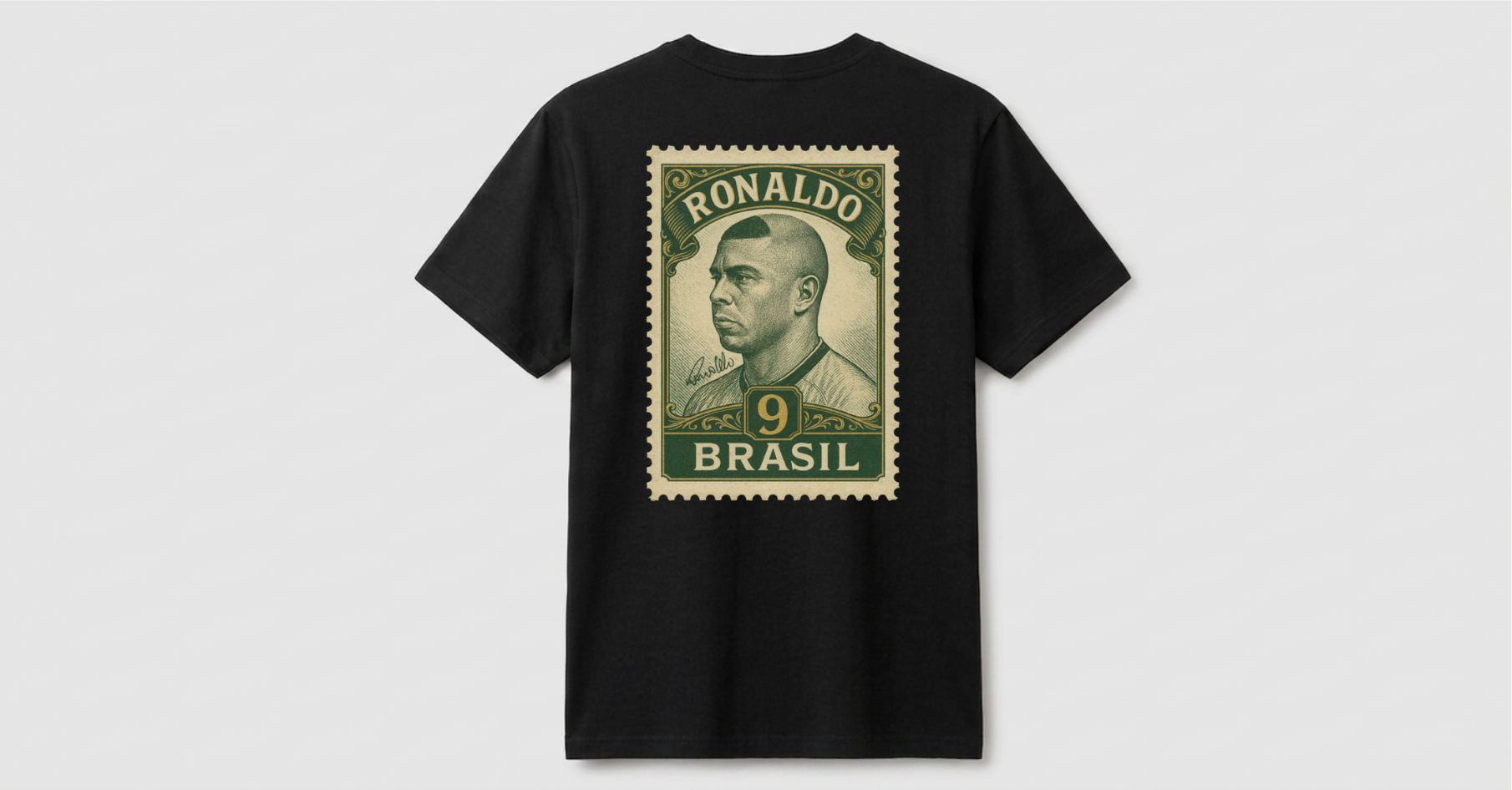 Camiseta Estampa Ouro Relíquias - Ronaldo Fenômeno