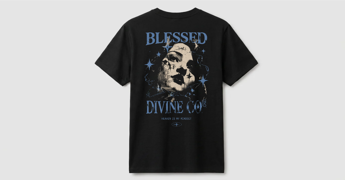 Camiseta Blessed Divine® | Heaven Is My Mindset Black