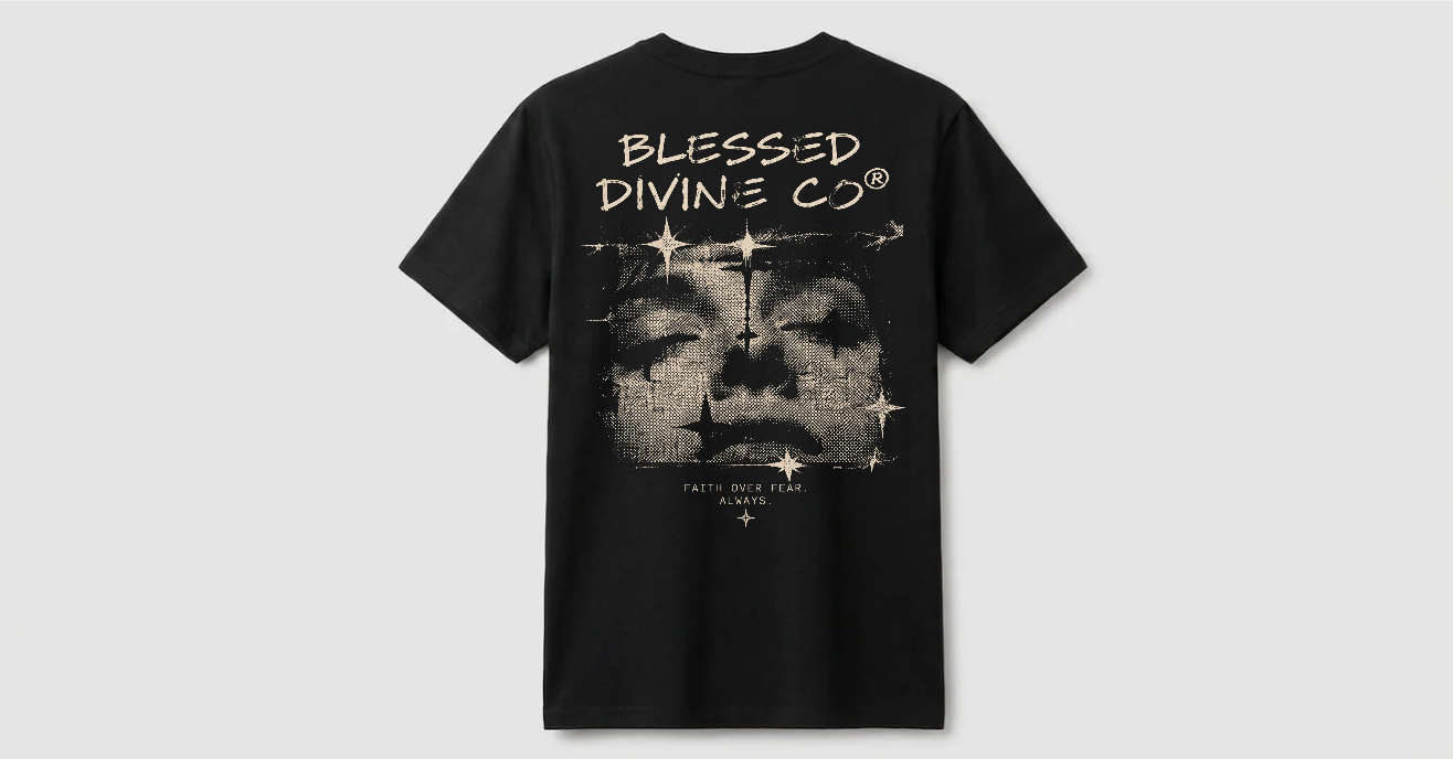 Camiseta Blessed Divine® | Faith Over Fear Black